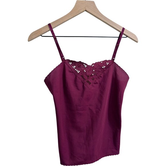 Vintage Deena Lace Trim Camisole Cami Tank Size 32 Small Purple - Picture 2 of 5